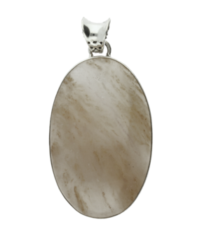 Zilveren Chalcedoon edelsteen ovaal XL hanger