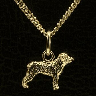 Gouden Pyrenese herder oren ongecoupeerd ketting hanger - klein