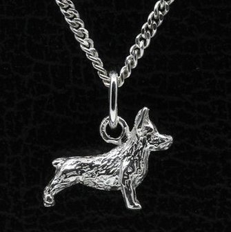 Zilveren Welsh corgi pembroke ketting hanger - klein