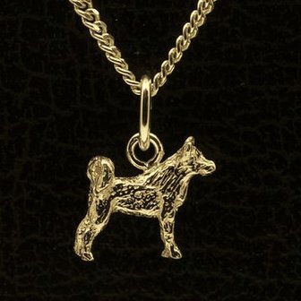 Gouden Ainu hond ketting hanger - klein