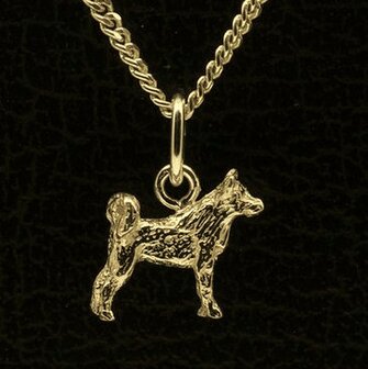 Gouden Shiba Inu ketting hanger - klein