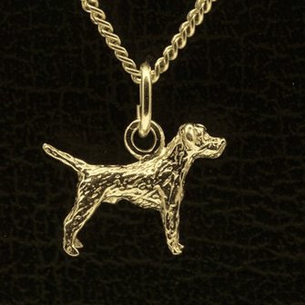 Gouden Border Terrier ketting hanger - klein