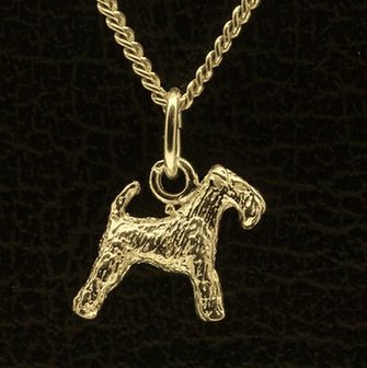 Gouden Lakeland Terrier ketting hanger - klein