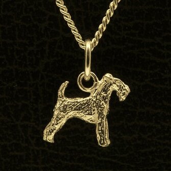 Gouden Welsh Terrier ketting hanger - klein