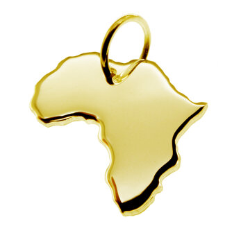 Gouden Landkaart Afrika ketting hanger