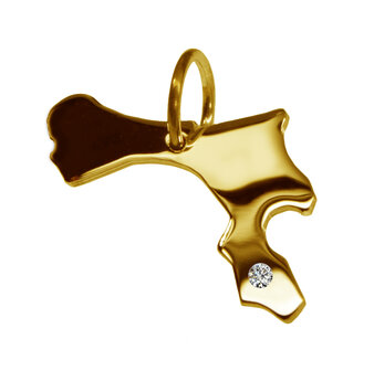 Gouden Landkaart Bonaire ketting hanger