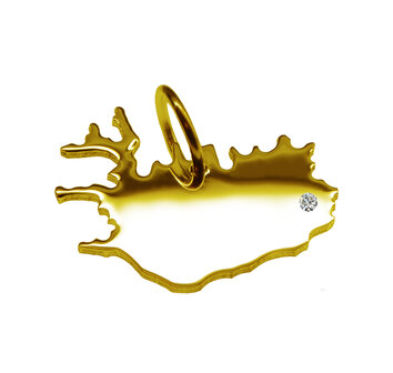 Gouden Landkaart IJsland ketting hanger