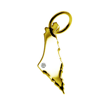 Gouden Landkaart Isra&euml;l ketting hanger