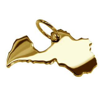 Gouden Landkaart Letland ketting hanger