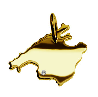 Gouden Landkaart Mallorca ketting hanger