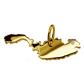 Gouden Landkaart Malta ketting hanger