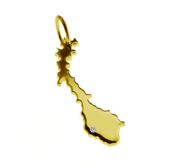 Gouden Landkaart Noorwegen ketting hanger