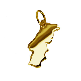 Gouden Landkaart Portugal ketting hanger