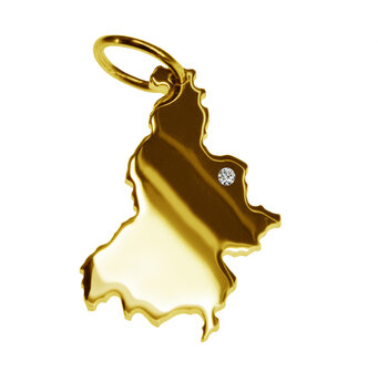 Gouden Landkaart Sloveni&euml; ketting hanger