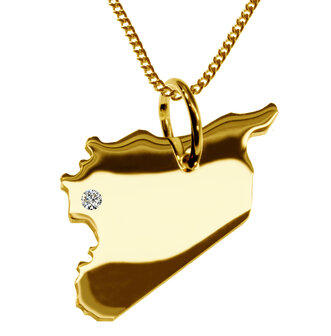 Gouden Landkaart Syri&euml; ketting hanger