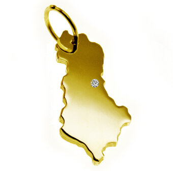 Gouden Landkaart Albani&euml; ketting hanger