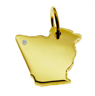 Gouden Landkaart Algerije ketting hanger