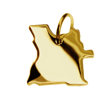 Gouden Landkaart Angola ketting hanger