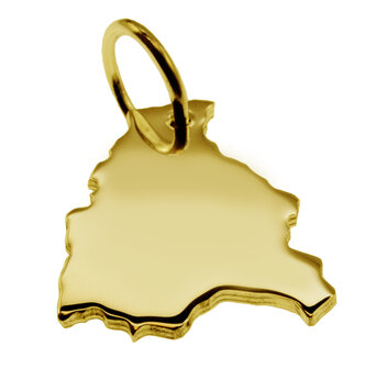 Gouden Landkaart Bolivia ketting hanger