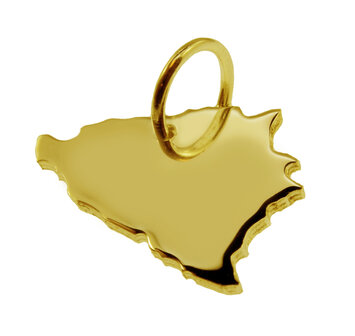 Gouden Landkaart Bosni&euml; ketting hanger