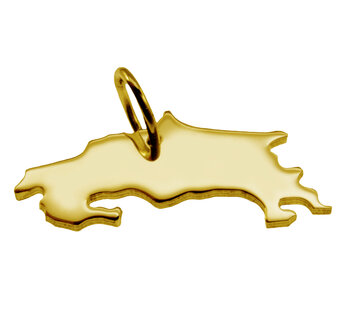 Gouden Landkaart Costa Rica ketting hanger