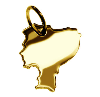 Gouden Landkaart Ecuador ketting hanger