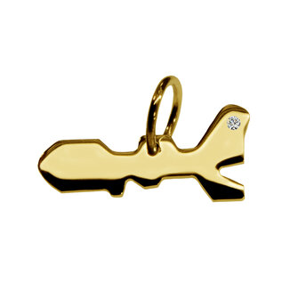 Gouden Landkaart Elba ketting hanger