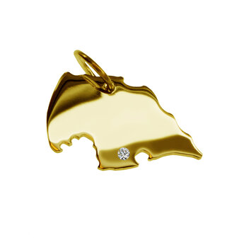 Gouden Landkaart Fehmarn ketting hanger