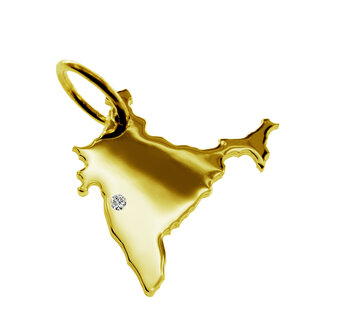 Gouden Landkaart Indi&euml; ketting hanger