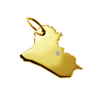 Gouden Landkaart Irak ketting hanger