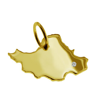 Gouden Landkaart Iran ketting hanger