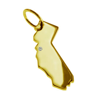 Gouden Landkaart Californi&euml; ketting hanger