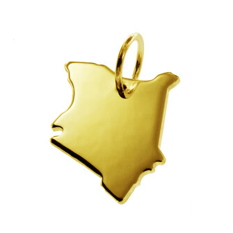 Gouden Landkaart Kenia ketting hanger