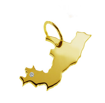 Gouden Landkaart Kongo ketting hanger