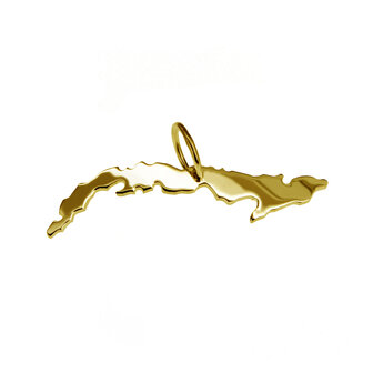 Gouden Landkaart Cuba ketting hanger