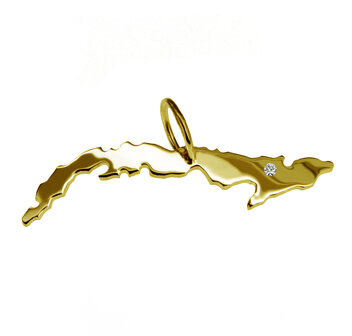 Gouden Landkaart Cuba ketting hanger