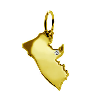 Gouden Landkaart Liberia ketting hanger