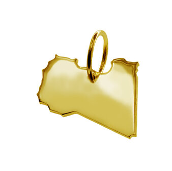 Gouden Landkaart Libi&euml; ketting hanger