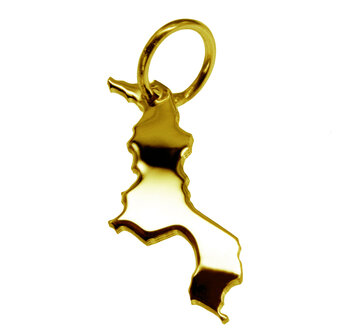 Gouden Landkaart Malawi ketting hanger