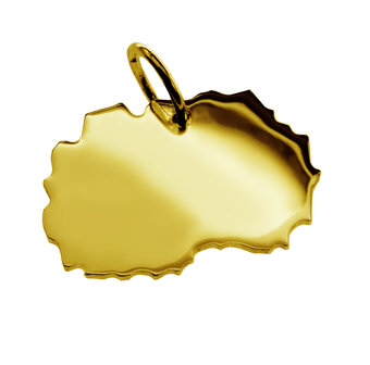 Gouden Landkaart Macedoni&euml; ketting hanger