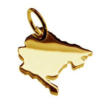 Gouden Landkaart Montenegro ketting hanger