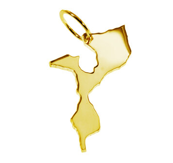 Gouden Landkaart Mozambique ketting hanger