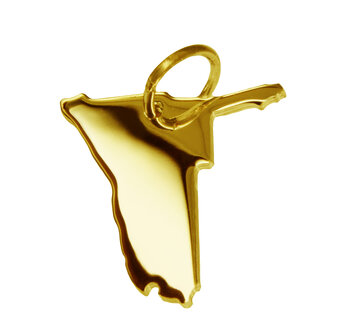 Gouden Landkaart Namibi&euml; ketting hanger