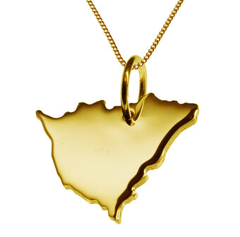 Gouden Landkaart Nicaragua ketting hanger