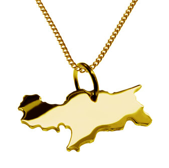 Gouden Landkaart Zuid Tirol ketting hanger