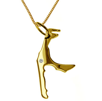 Gouden Landkaart Sylt ketting hanger