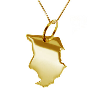 Gouden Landkaart Tsjaad ketting hanger