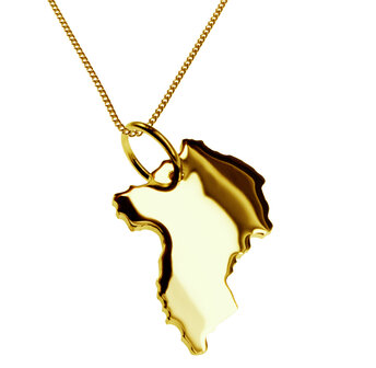 Gouden Landkaart Oeganda ketting hanger