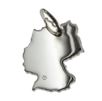 Zilveren Landkaart Duitsland ketting hanger
