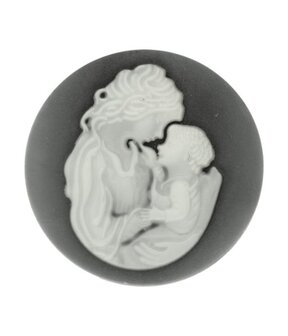 MY iMenso &quot;mother &amp; child&quot; agate cameo 33mm insignia (black)